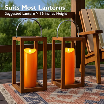 Homemory 6"x3" Outdoor Waterproof Flameless Candles, LED Candles, Battery Operated Candles with Remote and Timers, Electric Fake Plastic Pillar Candles, Ivory White, Set of 2