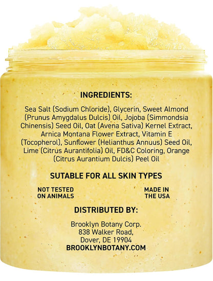 Brooklyn Botany Coconut Milk Body Scrub - Moisturizing and Exfoliating Body, Face, Hand, Foot Scrub - Fights Stretch Marks, Fine Lines, Wrinkles - Great Gifts for Women & Men - 10 oz