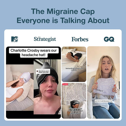 Myhalos® Migraine Relief Cap, Ice Hat for Migraines, Headache Relief Cap, 30% More Gel, Hot & Cold Therapy Head Ice Pack, Cooling Headache Hat, Tension Wrap, Hangover Cap, Ice Face Mask, FSA|HSA