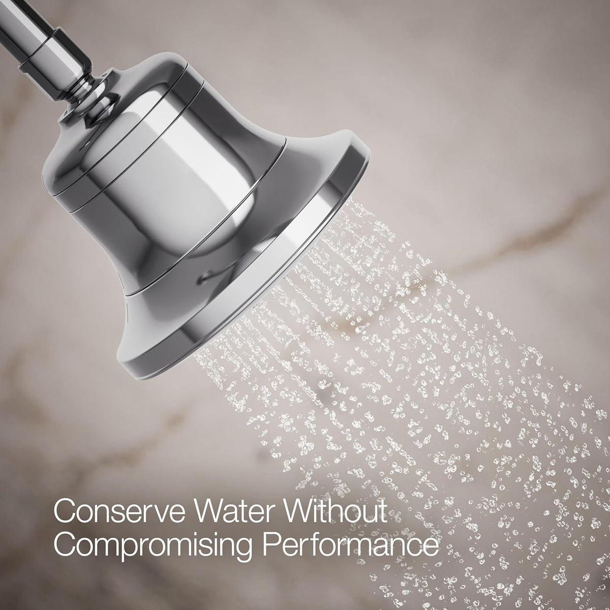 KOHLER 33631-Y-BN Cinq Round Single-Function Filtered Showerhead, Five-Layer Filtration, 2.5 GPM, Full Coverage Spray, Premium Durable Material, Vibrant Brushed Nickel