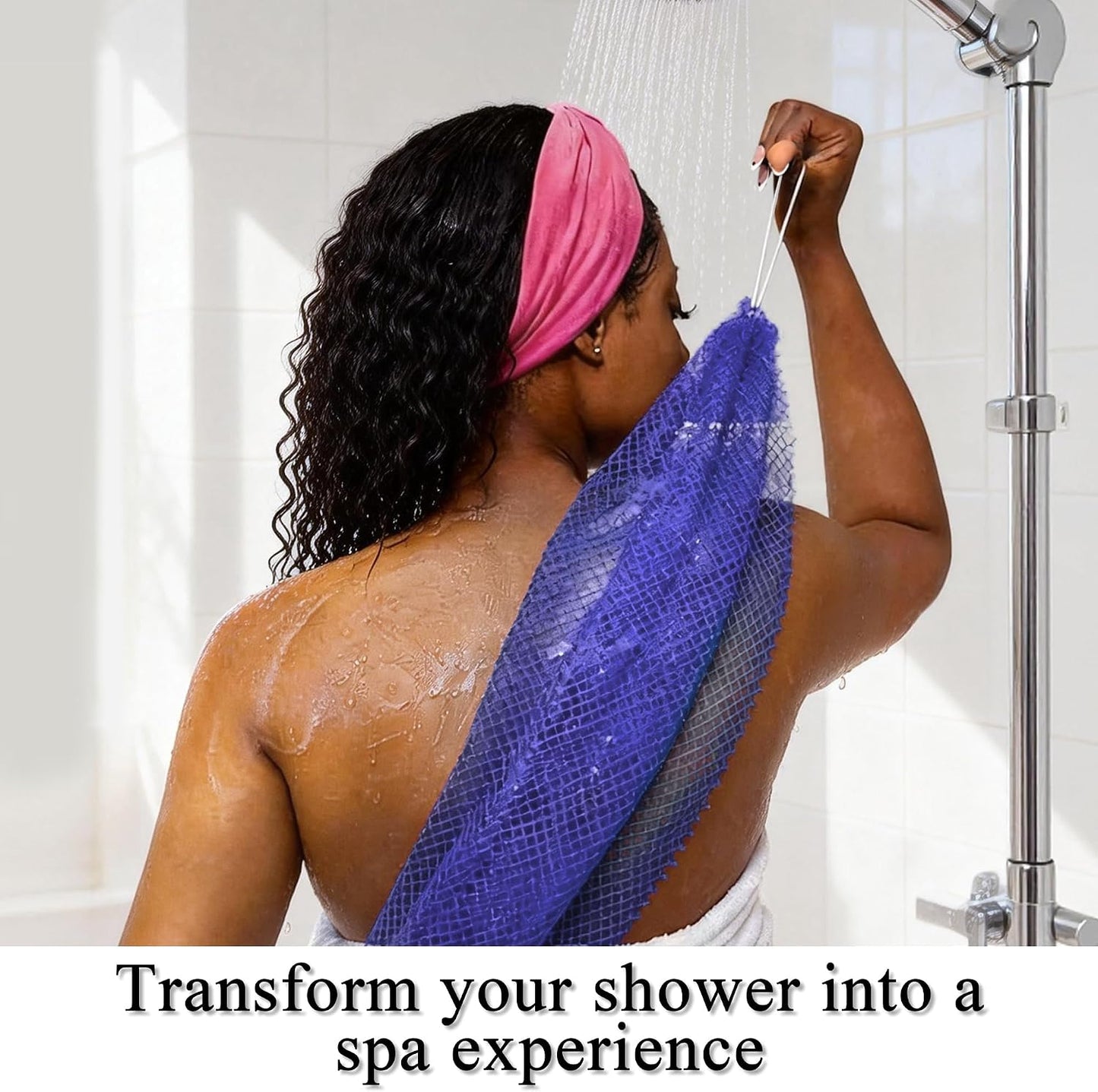 SubSahara Authentic African Net Sponge - 2 Pack Exfoliating Bath & Shower Loofah Sponge for Body & Face, Gentle Scrubber for All Skin Types, Travel, Durable Polyester (Olive Green & Light Green)