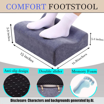 Work Foot Rest Under Desk,Comfort Foot Rest for Couch | Foot Rest For Under Desk at Work,At Soft Ergonomic Footrest,Support Foot Pillow,Heel Chair,Leg Elevation Pillow blue
