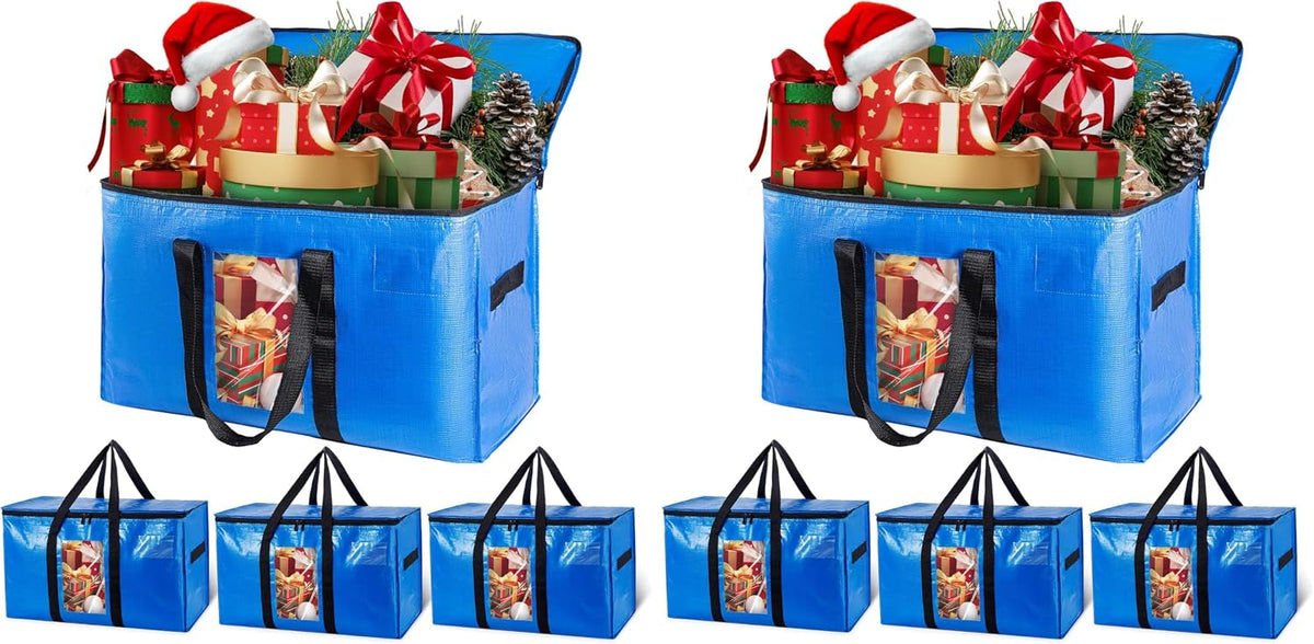 TAILI Blue Extra Large Moving Bags,Storage Bags with Visible Window