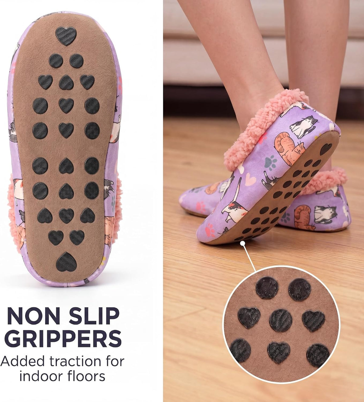 Cozylook Fuzzy Slippers for Women Indoor Soft Sole Slipper Socks
