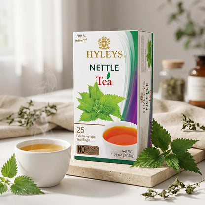 Hyleys Natural Wellness Nettle Leaves Black Tea, Ceylon Blend, 25 Tea Bags