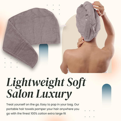Huge Cotton Hair Towel Wrap for Women (Coral White)