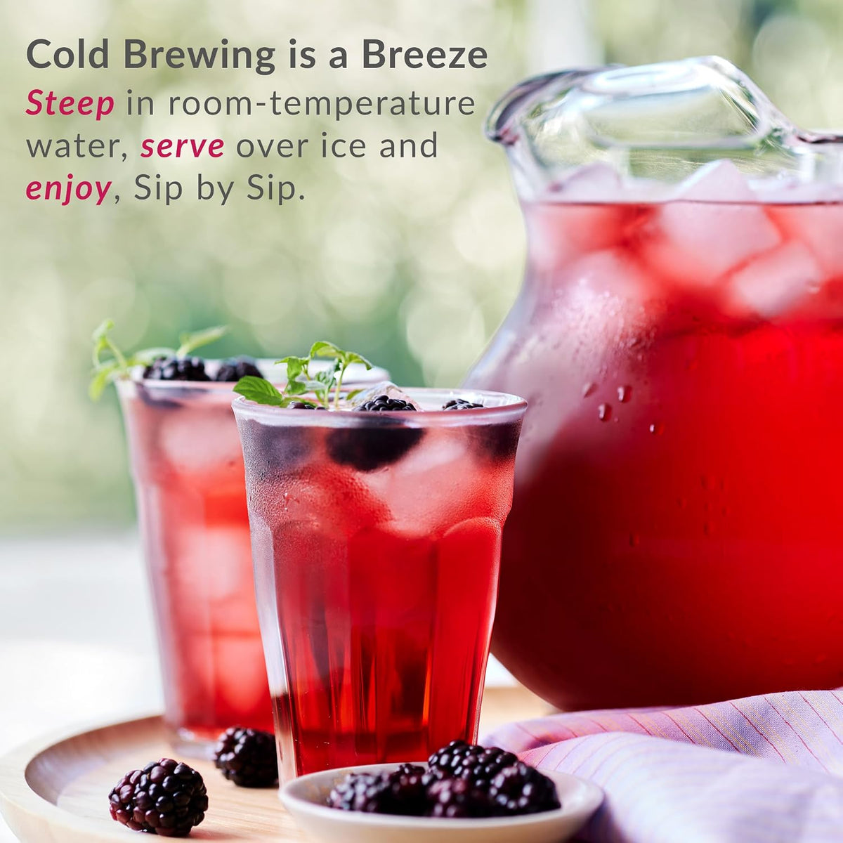 The Republic of Tea Cold Brew Hibiscus Aronia Blackberry Iced Tea