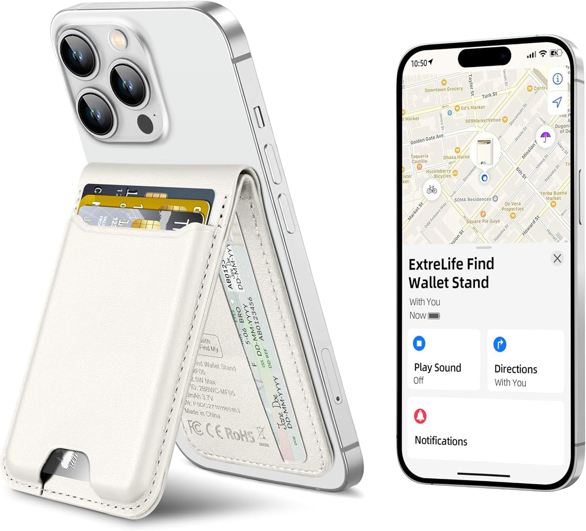 ExtreLife for Magsafe Wallet, Works with Apple Find My, 6 Cards Holder