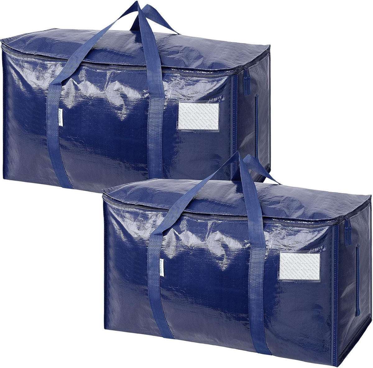 TICONN Extra Large Moving Bags Heavy Duty with Zippers & Carrying Handles, Durable Storage Bags Moving Boxes for Closet Organizers and Storage (Blue)