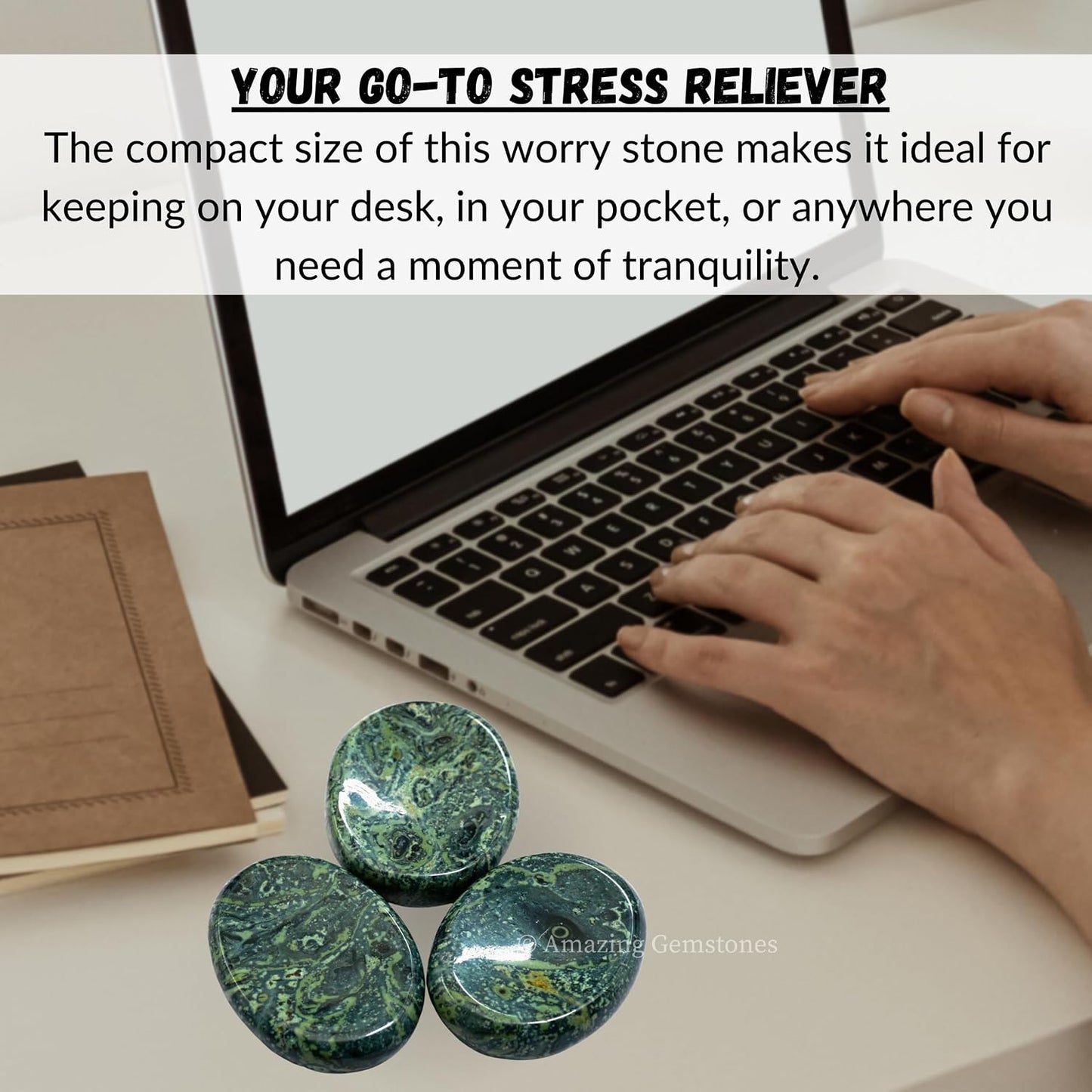 Amazing Gemstone Labradorite Thumb Worry Stone, Anxiety Stone, Healing Crystals - Piedra Crystal Fidget for Gift, Meditation, Calming, Relaxation, Stress Relief - Colors B