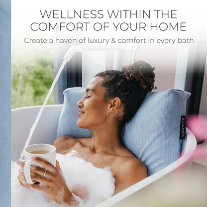 BADESOFA® Luxury Bath Pillow M - Lusciously Soft & Comfortable Tub Pillow for Bathtub - Washable & Quick-Drying Bath Back Pillow - Non-Slip Full Body Tub Pillow - Luxury Spa Cushion in Ivory Pearl