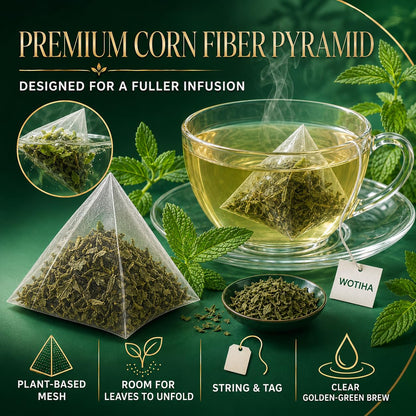 WOTIHA 80 Count Premium Spearmint Tea Bags - 100% Pure Natural Spearmint Leaves, High in Antioxidants, Supports Digestion, Caffeine-Free, Additive-Free, Sugar-Free, Vegan Non-GMO.