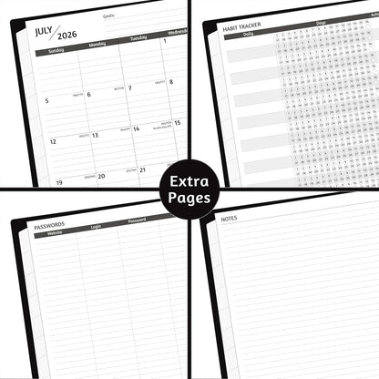 Monthly Planner 2026-2029, 36 Months Calendar Planner 2026-2029 from Jul 2026 – Jun 2029, 8.5'' x 11'' with Ruled Spread, Flexible Cover, Spiral Wirebound, Pocket, Coated Tabs, Notes ＆ Habit Tracker