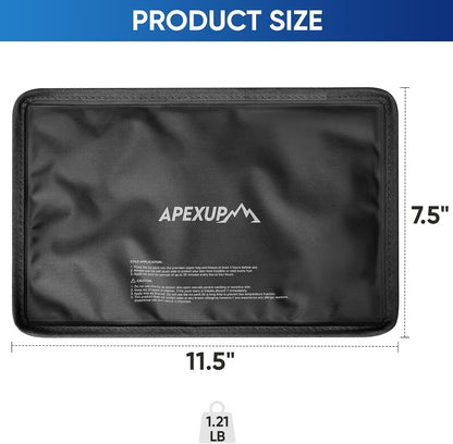 APEXUP Gel Ice Packs for Injuries Reusable, Flexible Double Sided Cold Packs for Injuries, Ice Pack for Knee, Shoulder, Back, Hip, Leg, Arm (Blue, 11.5"x7.5", 1PK)