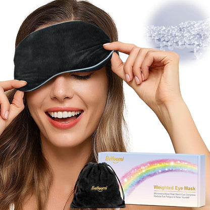 BeHoomi Cooling & Heated Eye Mask, Weighted Eye Mask for Sleeping, Purple