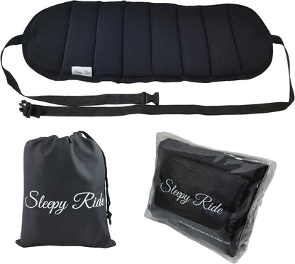 Sleepy Ride - Airplane Footrest Made with Premium Memory Foam - Airplane Travel Accessories - Helps to Prevent Swelling and Soreness - Provides Comfort for Shorter Legs (Jet Black)