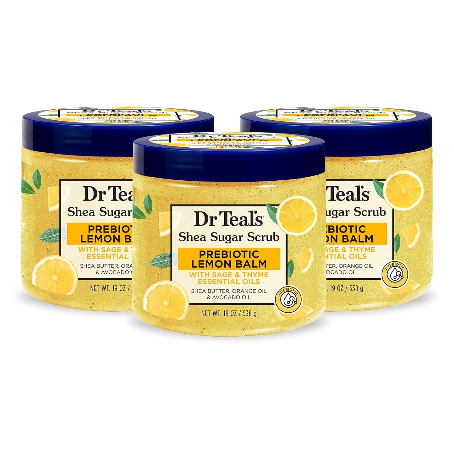 Dr Teal's Shea Sugar Sleep Scrub, with Melatonin, Lavender, & Essential Oils, 19oz (Pack of 3)