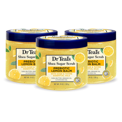 Dr Teal's Shea Sugar Sleep Scrub, with Melatonin, Lavender, & Essential Oils, 19oz (Pack of 3)