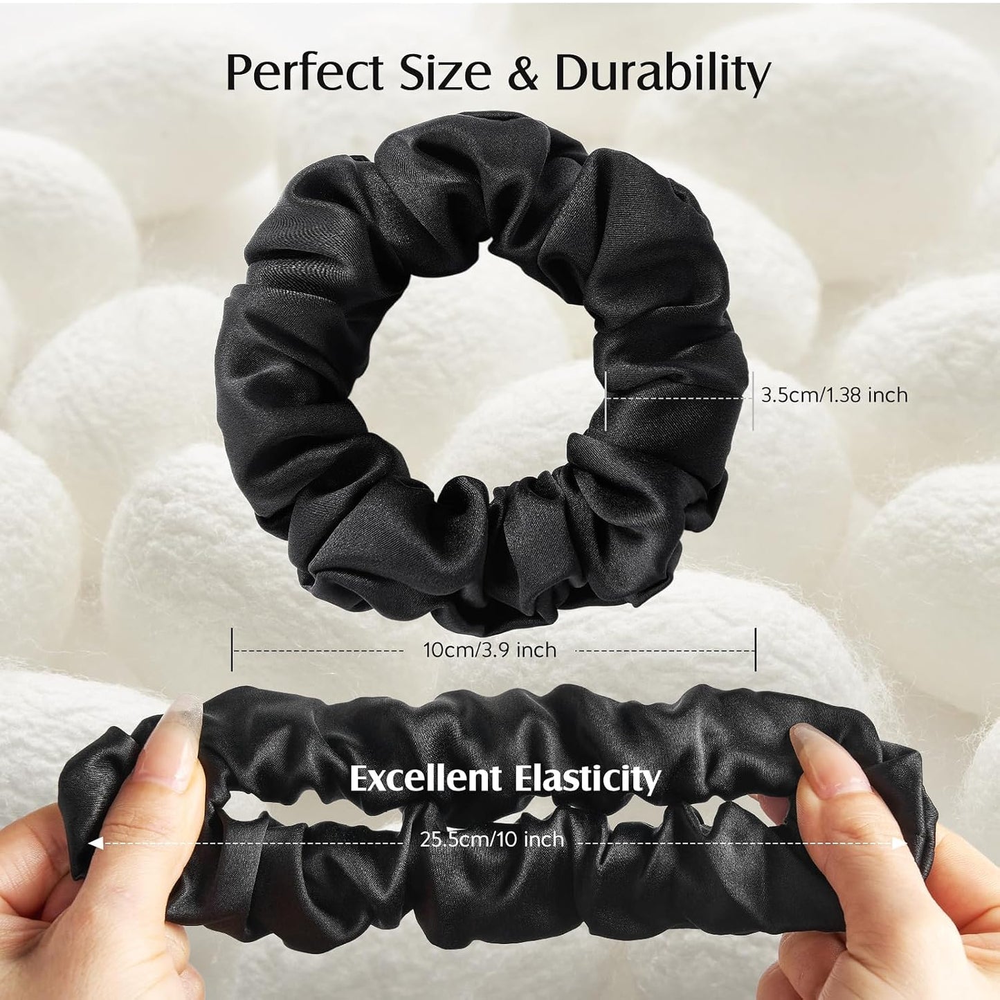 YFONG 3 PCS 100% Mulberry Silk Scrunchies for Women Girls, 22 Momme Soft Hair Ties for Frizz & Breakage Prevention, Elastic Ponytail Holders Gentle And No hurt, (Pink+Champagne+Plum Purple)