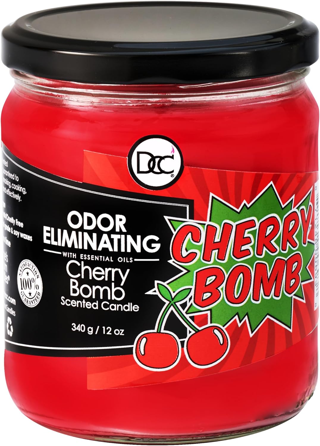 Vanilla Bean Odor Eliminating Highly Fragranced Candle - Eliminates 95% of Pet, Smoke, Food, and Other Smells Quickly - Up to 80 Hour Burn time - 12 Ounce Premium Soy Blend - Colors B