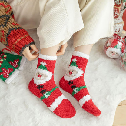 CHOWISH Womens Fuzzy Slipper Socks Super Soft Microfiber Fluffy Cozy Winter Warm Fuzzy Crew Socks