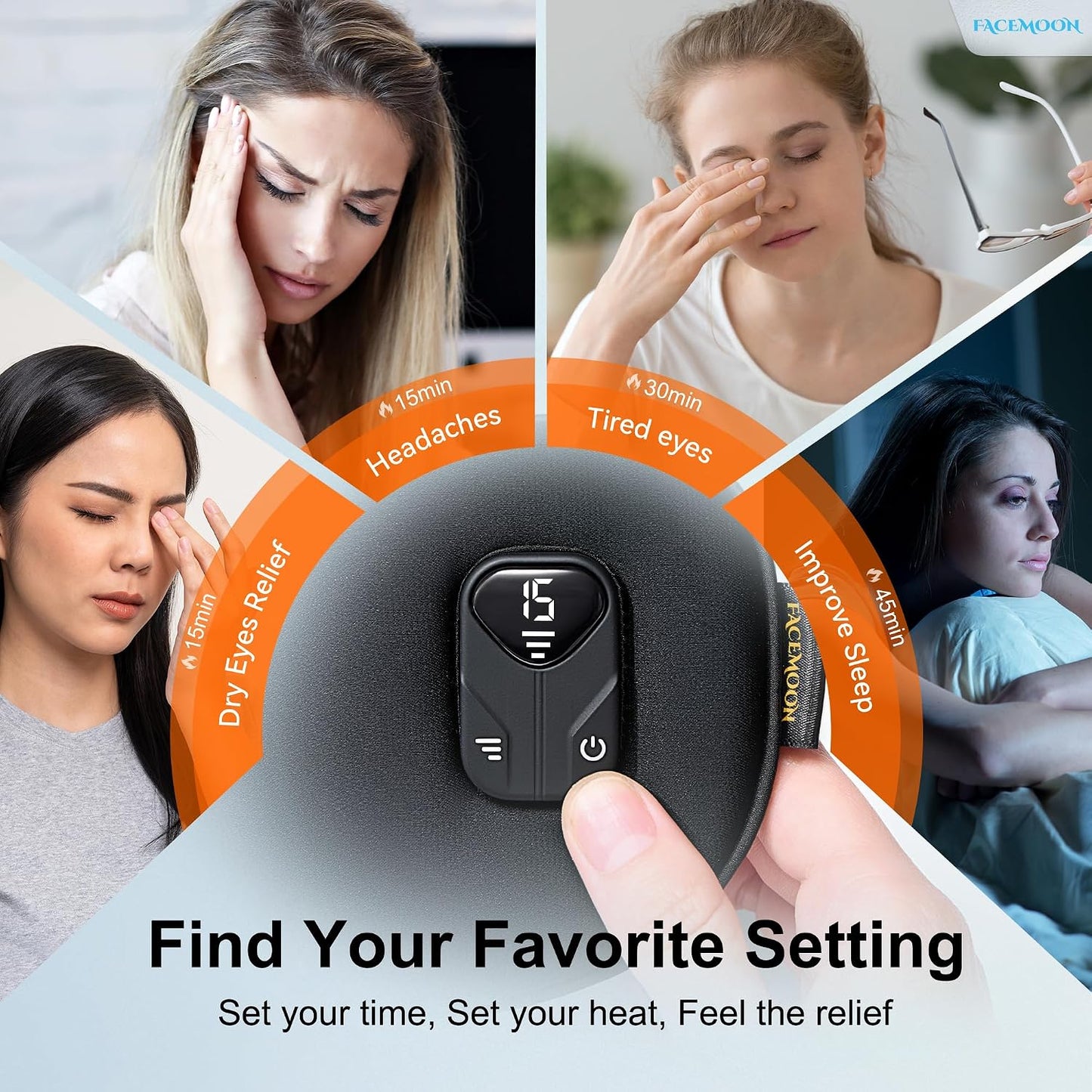 Cordless Heated Eye Mask for Dry, Tired Eyes, Hot Compress with Flaxseed Nose Bridge for Better Blackout & Focused Warmth, Rechargeable Warm 3 Heat Levels, 4 Timers, No Microwave Needed, Pink