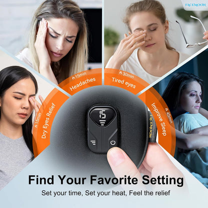 Cordless Heated Eye Mask for Dry, Tired Eyes, Hot Compress with Flaxseed Nose Bridge for Better Blackout & Focused Warmth, Rechargeable Warm 3 Heat Levels, 4 Timers, No Microwave Needed, Pink