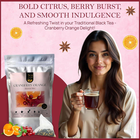 Cranberry Orange Black Tea 100gm, Natural Herbal Infusion, 50 Tea Bags
