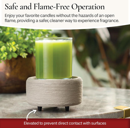 Candle Warmers ETC 2-in-1 Candle and Fragrance Warmer for Warming Scented Candles or Wax Melts and Tarts with to Freshen Room, Primitive Black and Bronze