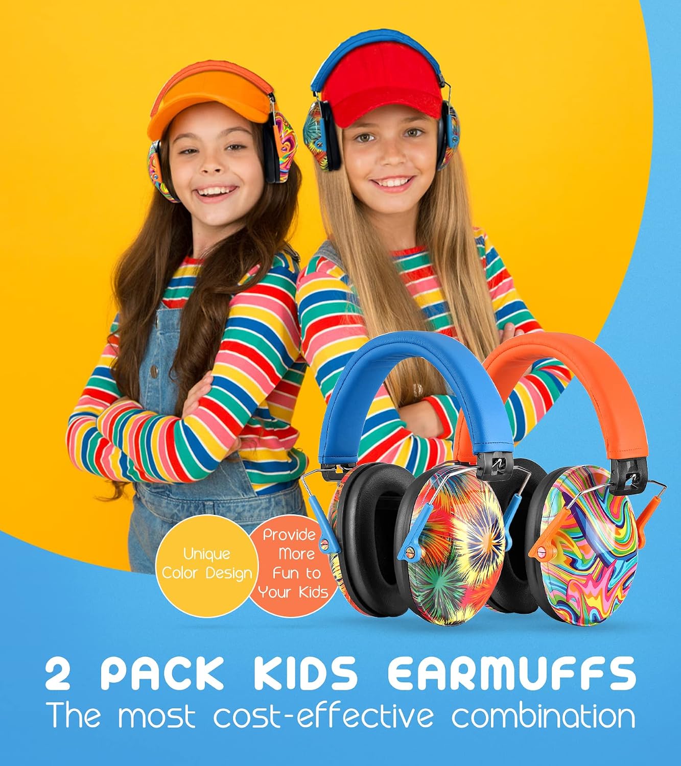 PROHEAR 032 Kids Ear Protection – Ear Muffs for Noise Reduction, 25NRR Noise Cancelling Headphones for Kids,Toddlers, Autism, Sensory Use, Hearing Protection – Orange