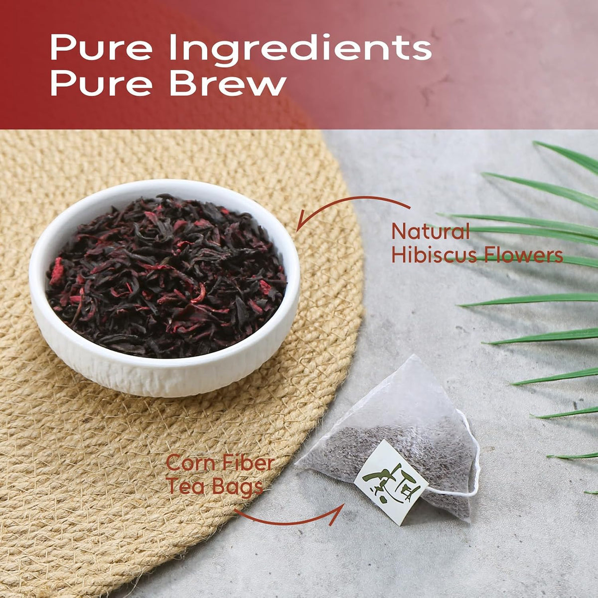 FullChea Hibiscus Tea Bags, 50 Counts, Flor De Jamaica, Non-GMO