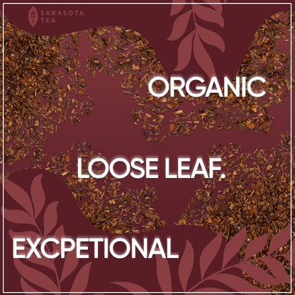 Organic Rooibos Tea 1 lb (16 Oz) – USDA Certified Organic South African Red Rooibos Loose Leaf Tea – Naturally Caffeine Free Herbal Tea – Bulk Resealable Bag