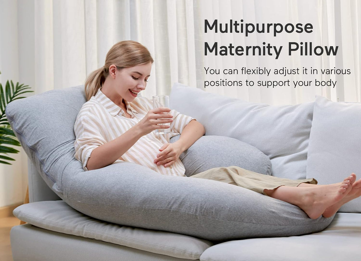 Momcozy Cooling Pregnancy Pillow - U Shaped Full Body Maternity Pillow