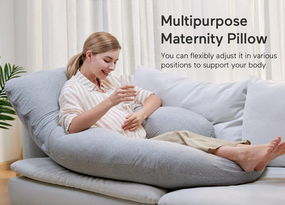 Momcozy Cooling Pregnancy Pillow - U Shaped Full Body Maternity Pillow