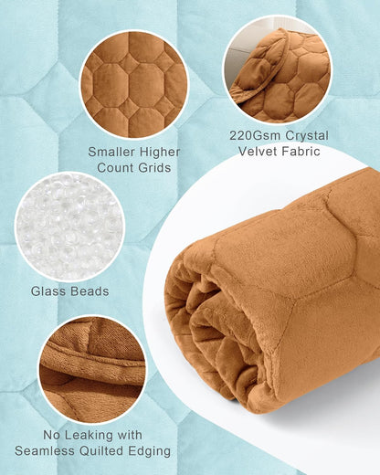 Cottonblue Weighted Lap Blanket 7lbs, Cozy Luxury Crystal Velvet Weighted Blanket for Adults, Small Weighted Blanket for Relaxation, Sleeping, Travel, Grey, 29" x 24"