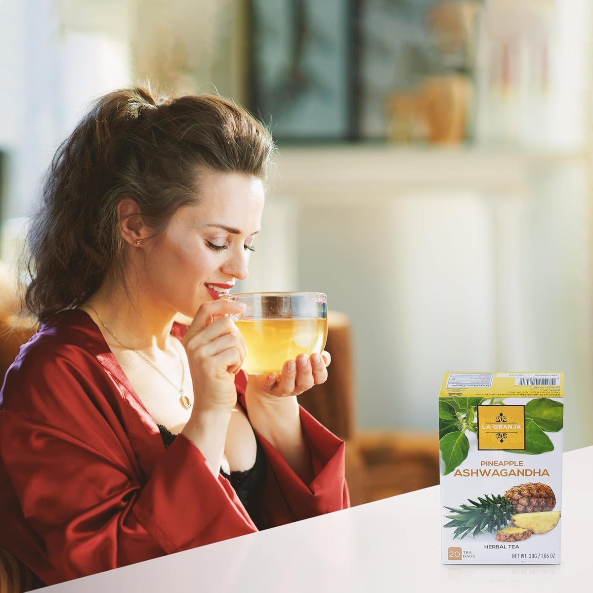 Premium 3 Flavor Herbal Tea Gift Set Variety Sampler 60 Bags Turmeric Ginger, Coconut Honey Turmeric, Pineapple Ashwagandha Sugar Free Zero Calories
