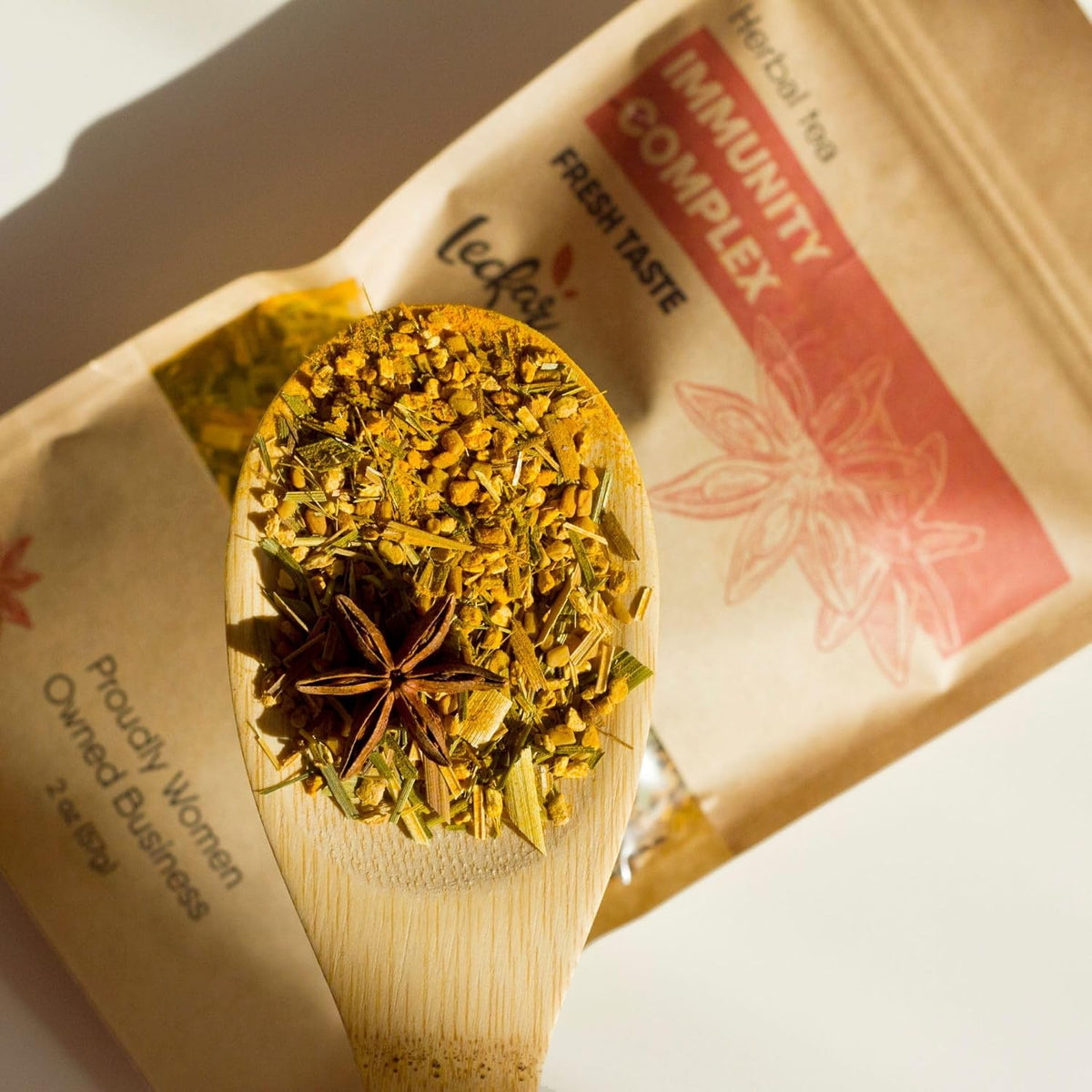 Herbal Tea with Lemongrass, Ginger, Fenugreek, Star Anise, Turmeric, Caffeine Free, Immunity Care Blend