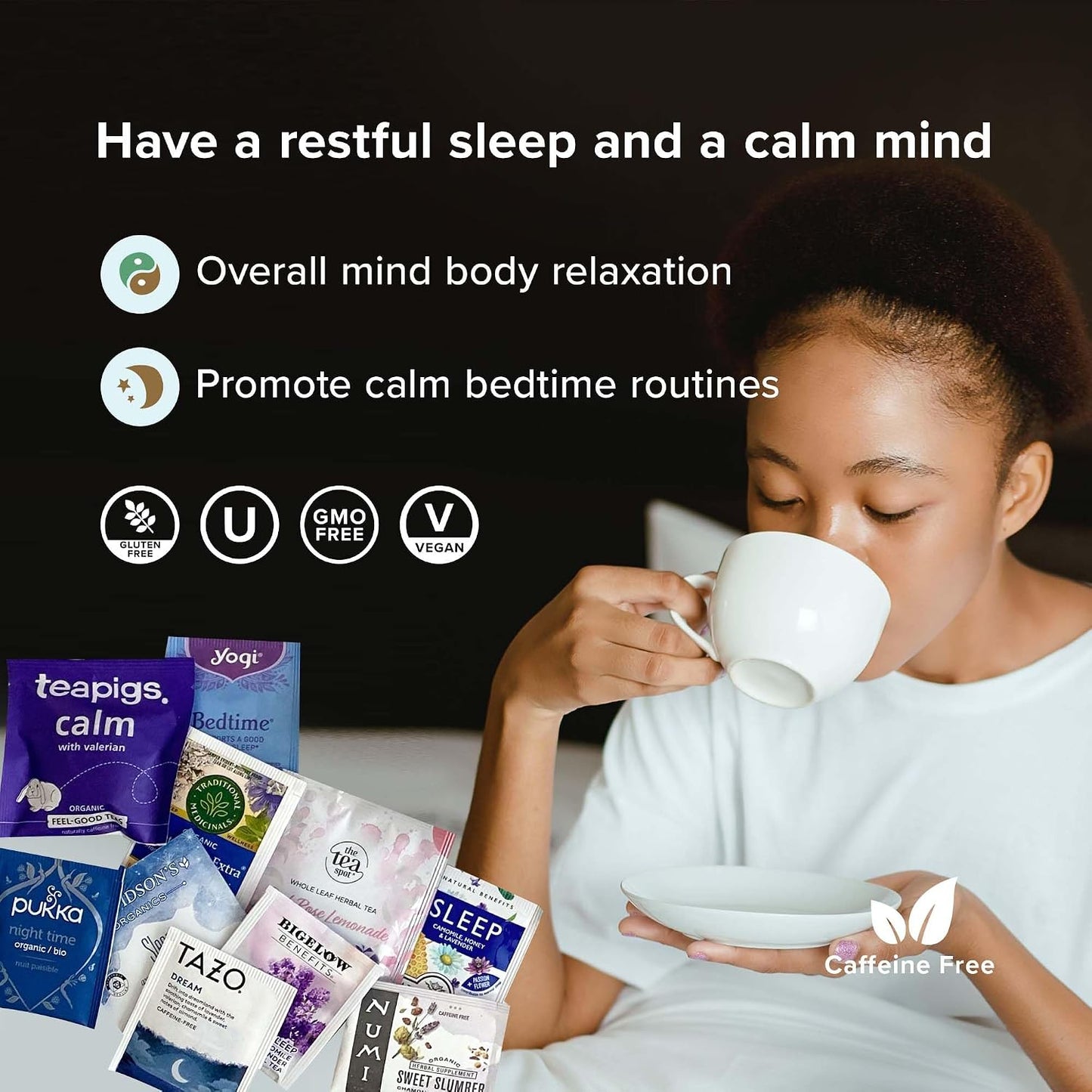 Sippingly Night Time Tea Sampler – 40 Herbal Teas – 10 Flavors from Top Brands – Chamomile, Lavender, Passionflower – Perfect Relaxation & Calm Support – Ideal Wellness Gift – Kosher, Gluten-Free