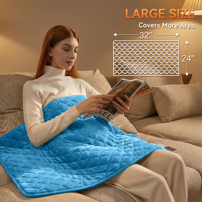 King Size Heating Pad for Back 32"x24" Extra Large Electric Heating Pad for Body Neck Shoulder Auto Shut Off Heat Pad Temperature Settings Machine Washable Gray