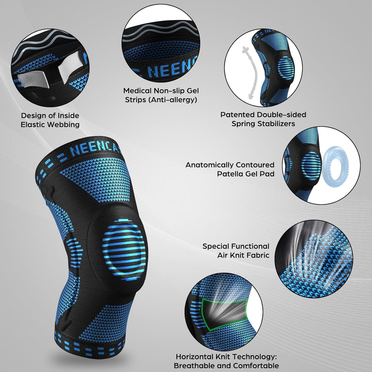 NEENCA Professional Knee Brace, Medical Knee Support for Women & Men Relief