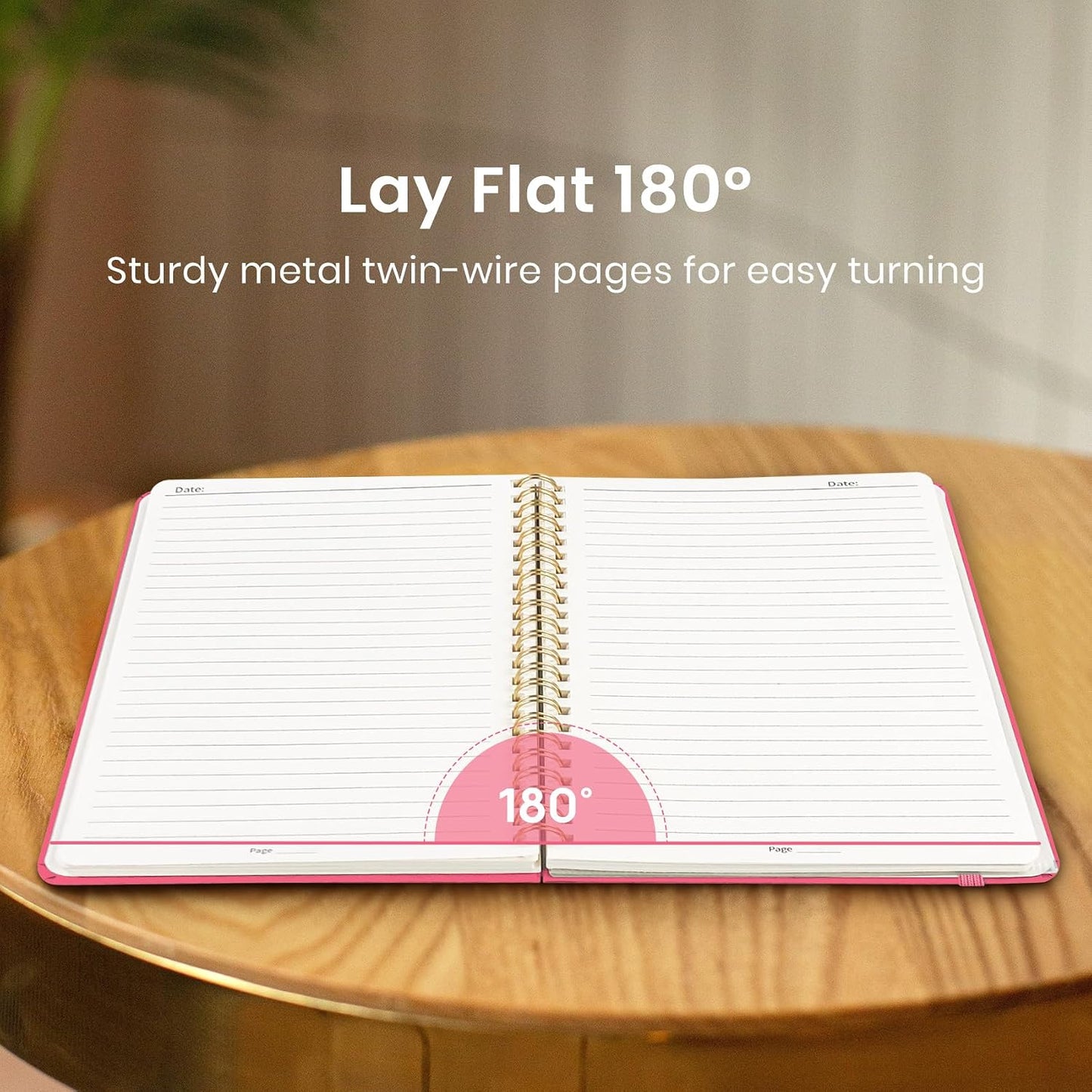 Taja Lined Spiral Journal Notebook for Women & Men, 140 Pages, College Ruled Hardcover Notebook for Work & Note Taking, Journals for Writing, A5(5.7" x 7.9") - Green