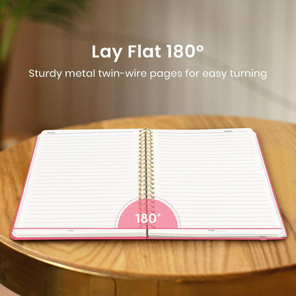 Taja Lined Spiral Journal Notebook for Women & Men, 140 Pages, College Ruled Hardcover Notebook for Work & Note Taking, Journals for Writing, A5(5.7" x 7.9") - Green
