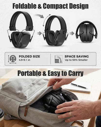 ProCase Noise Reduction Ear Muffs SNR 29dB, Hearing Protection Headphones for Adults, Adjustable Soundproof Ear Defenders