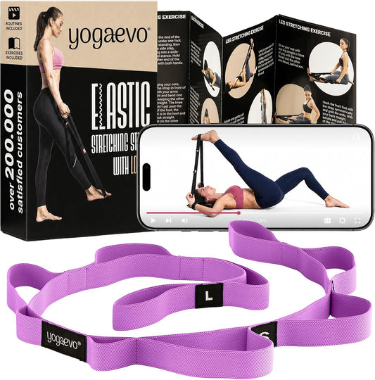 YogaEVO Elastic Stretching Strap with Loops for Physical Therapy