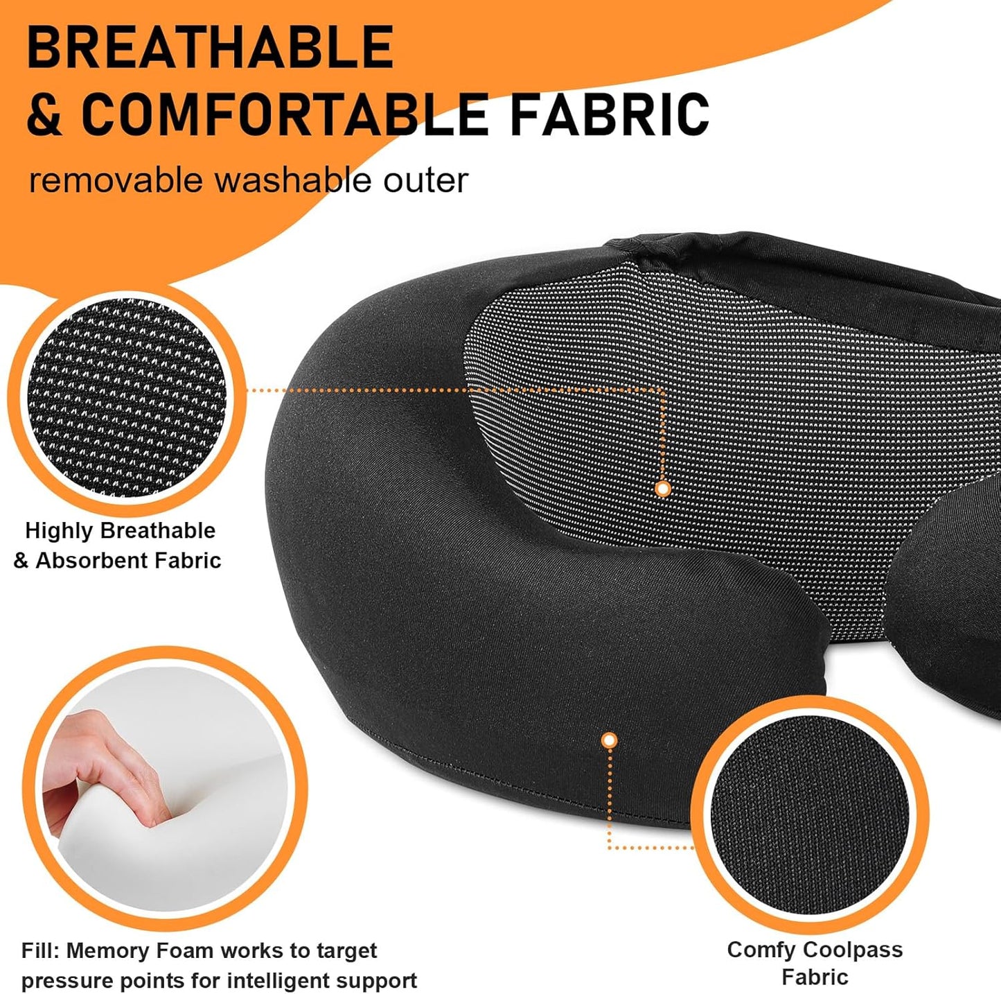 Travel Pillow - Hooded Neck Pillow Airplane Memory Foam Filling for Plane, Office, Cars Sleeping, Road Trip, Long Flights, Airplane Travel Essentials, Includes Eye Mask & Earplugs (Green)