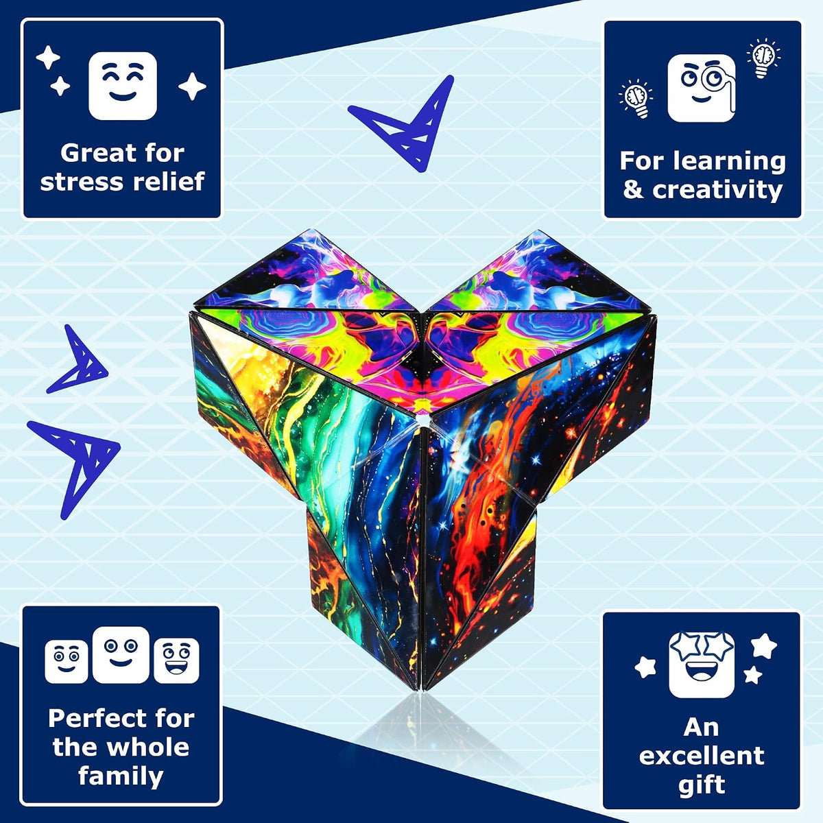 Shashibo DODECA Magnetic Puzzle Cube, Stress Relief Fidget Toy - Colors A