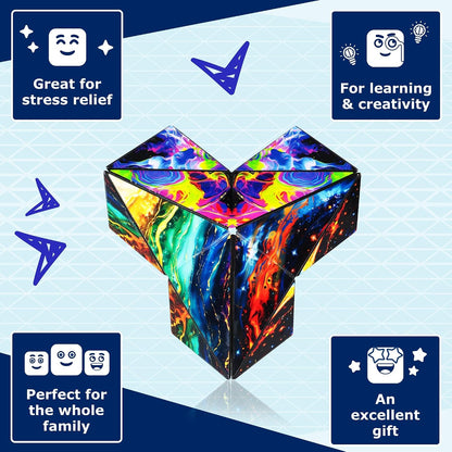 Shashibo DODECA Magnetic Puzzle Cube, Stress Relief Fidget Toy - Colors A