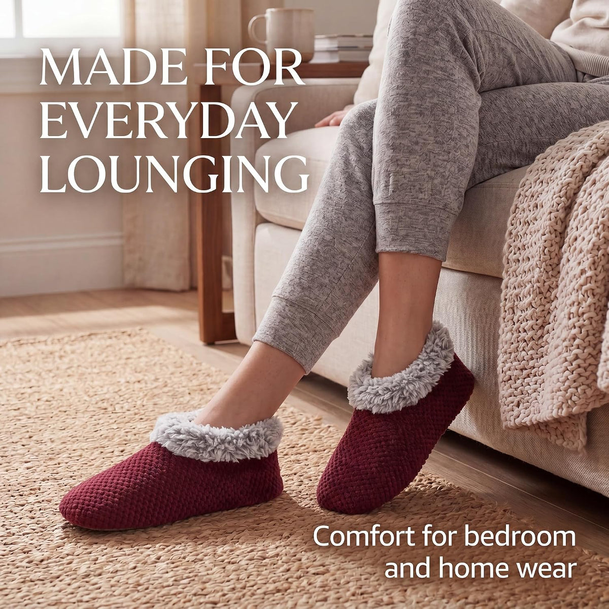 Cozylook Fuzzy Slippers for Women Indoor Soft Sole Slipper Socks