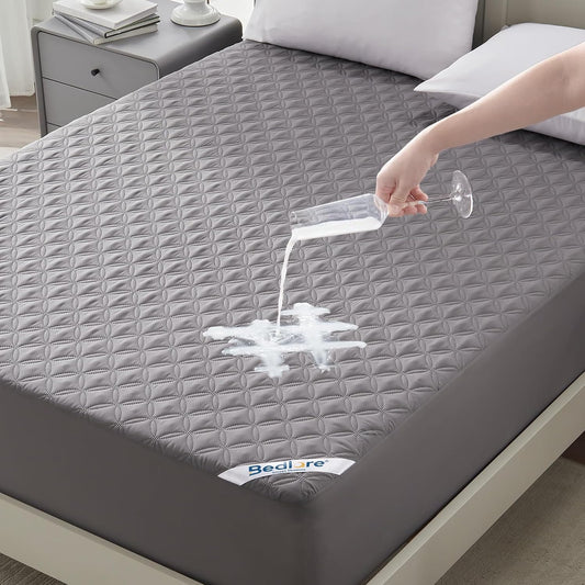 BEDLORE Waterproof King Size Mattress Protector, Deep Pocket Fit, Washable
