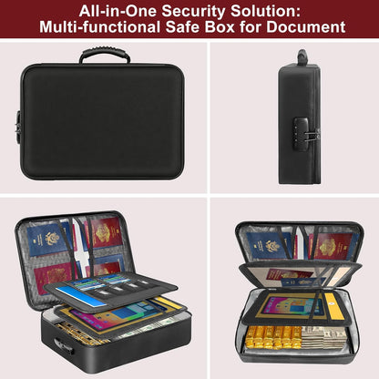 Fireproof Document Organizer Box with Lock for Important Documents